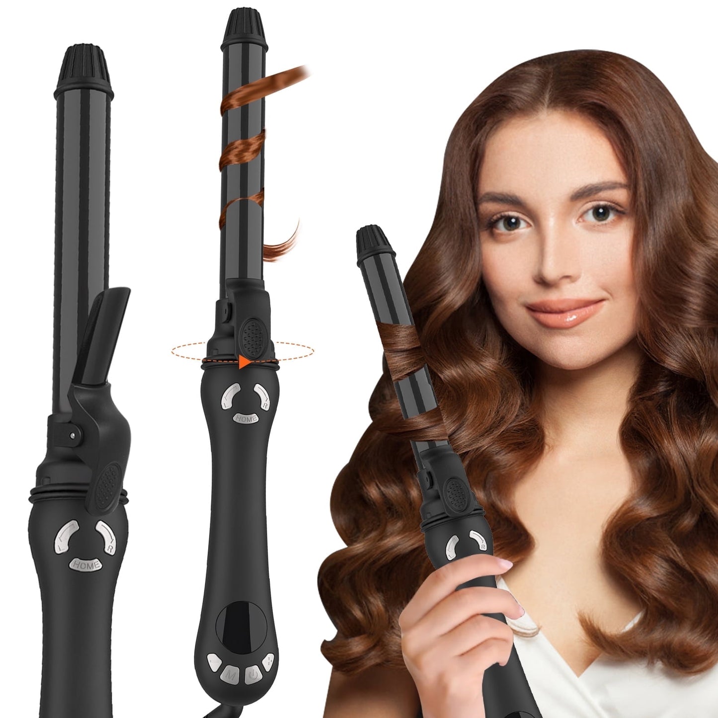 1-Inch Professional Rotating Curling Iron | Anti-Scald Automatic Hair Curler