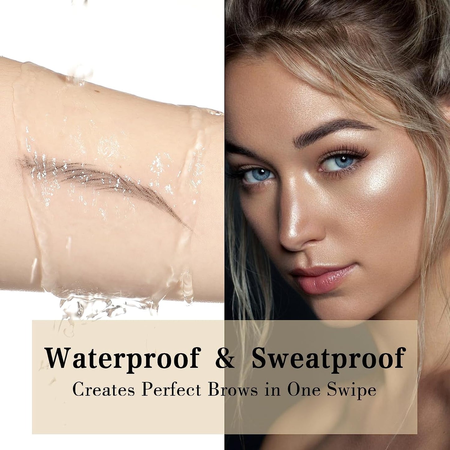 Waterproof Eyebrow Pencil | Dual-Sided Brow Brush | Deep Brown Shade