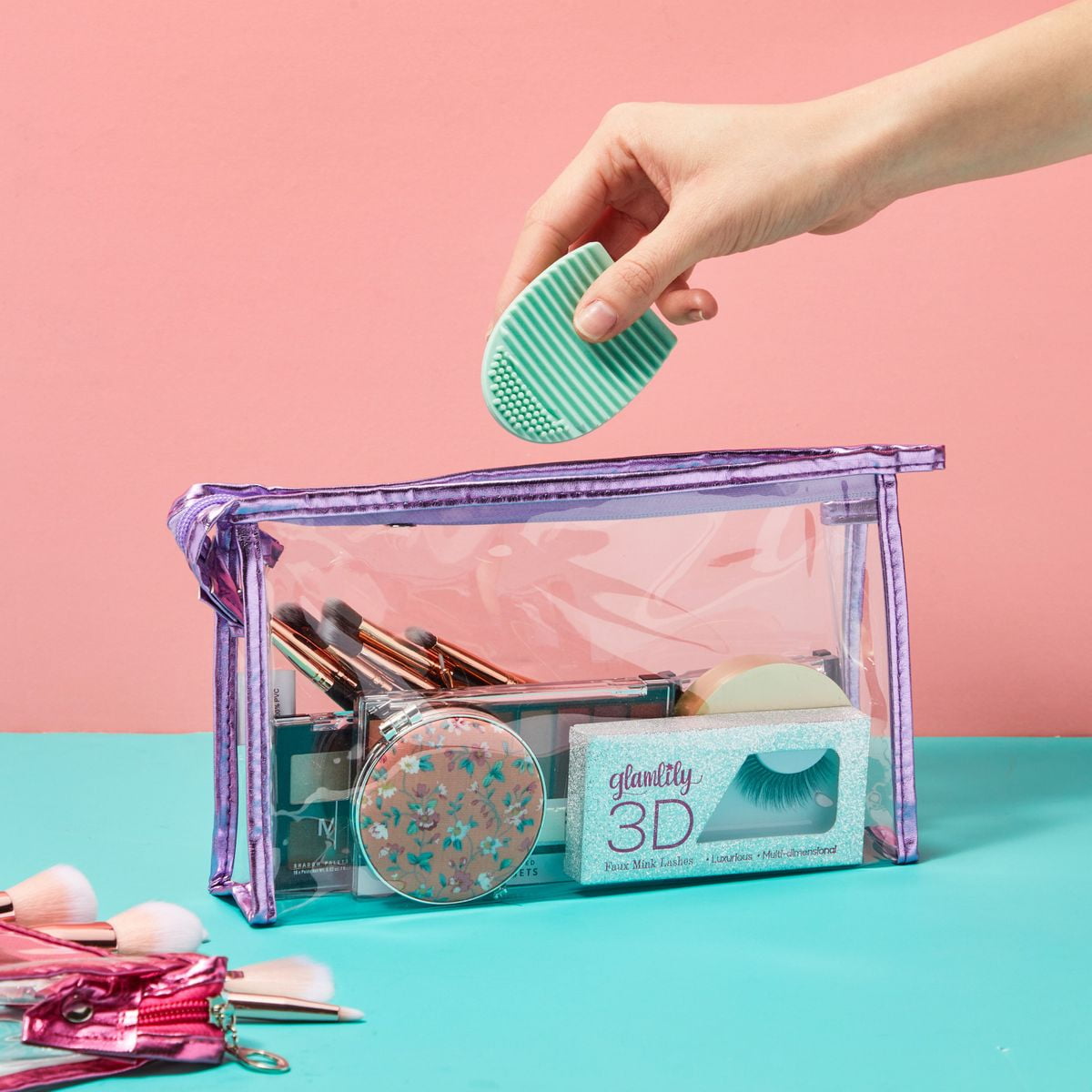Clear Cosmetic Bags | 10-Pack Zippered Travel Toiletry Pouches | 5 Colors