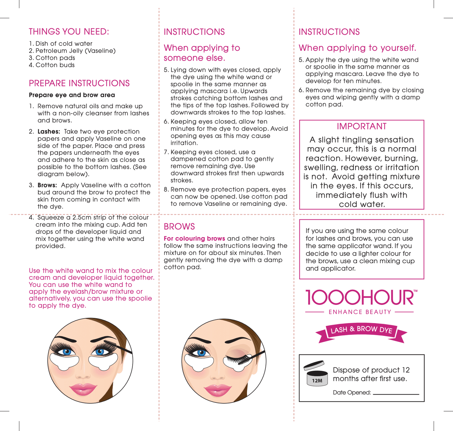 1000-Hour Eyelash & Brow Dye Kit | Permanent Blue Black Tint for All