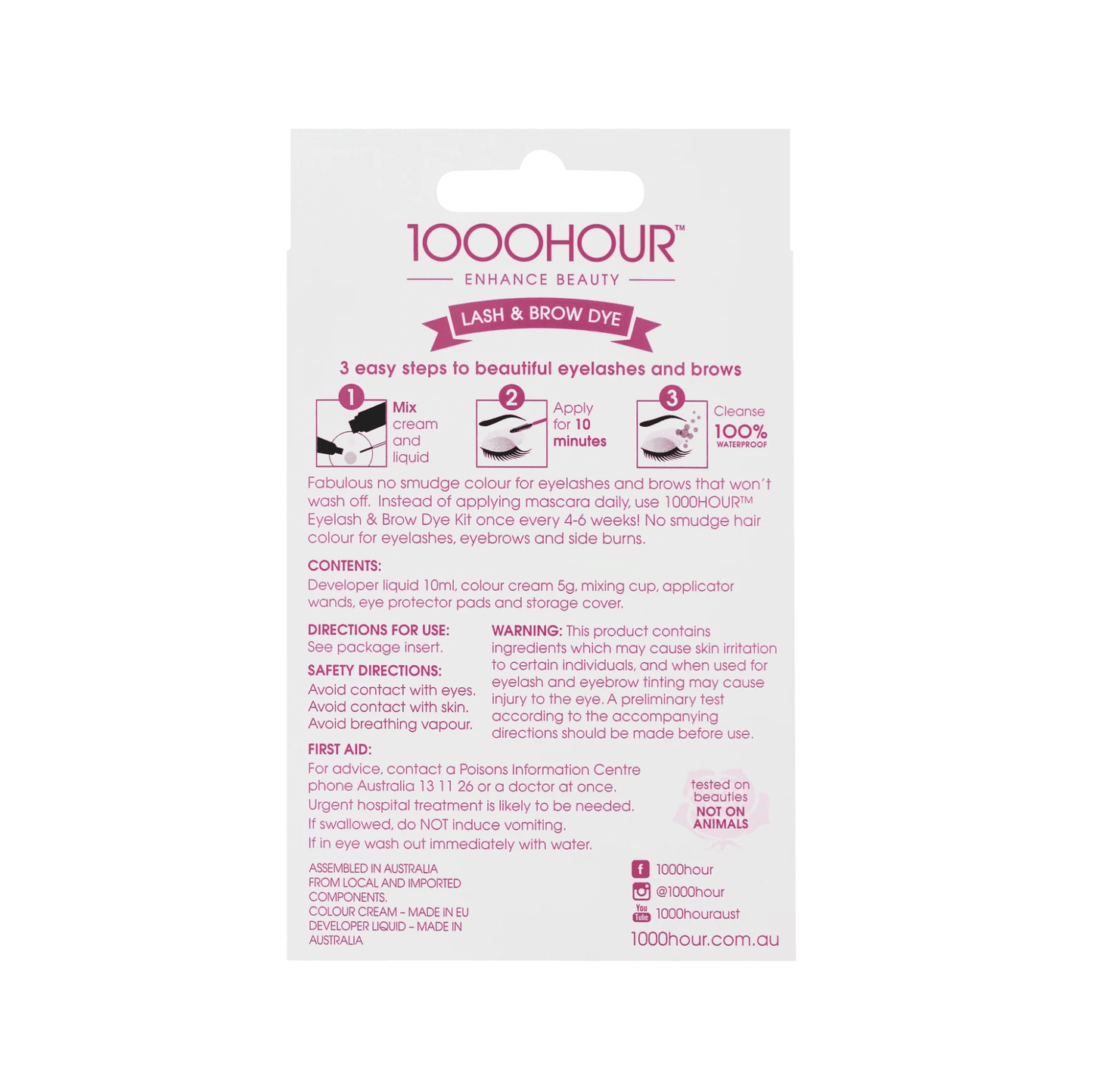 1000-Hour Eyelash & Brow Dye Kit | Permanent Blue Black Tint for All