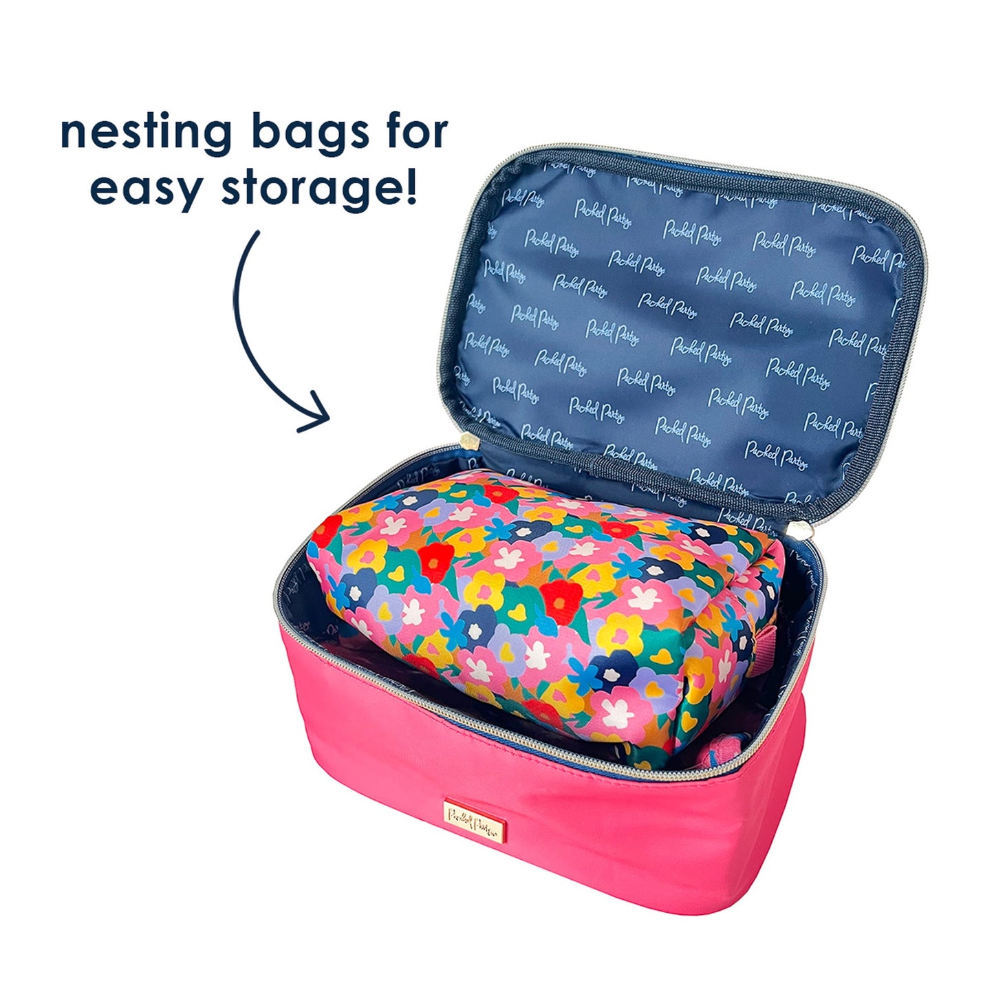 3-Piece Pink Cosmetic Bag Set | Stylish & Portable Makeup Organizer