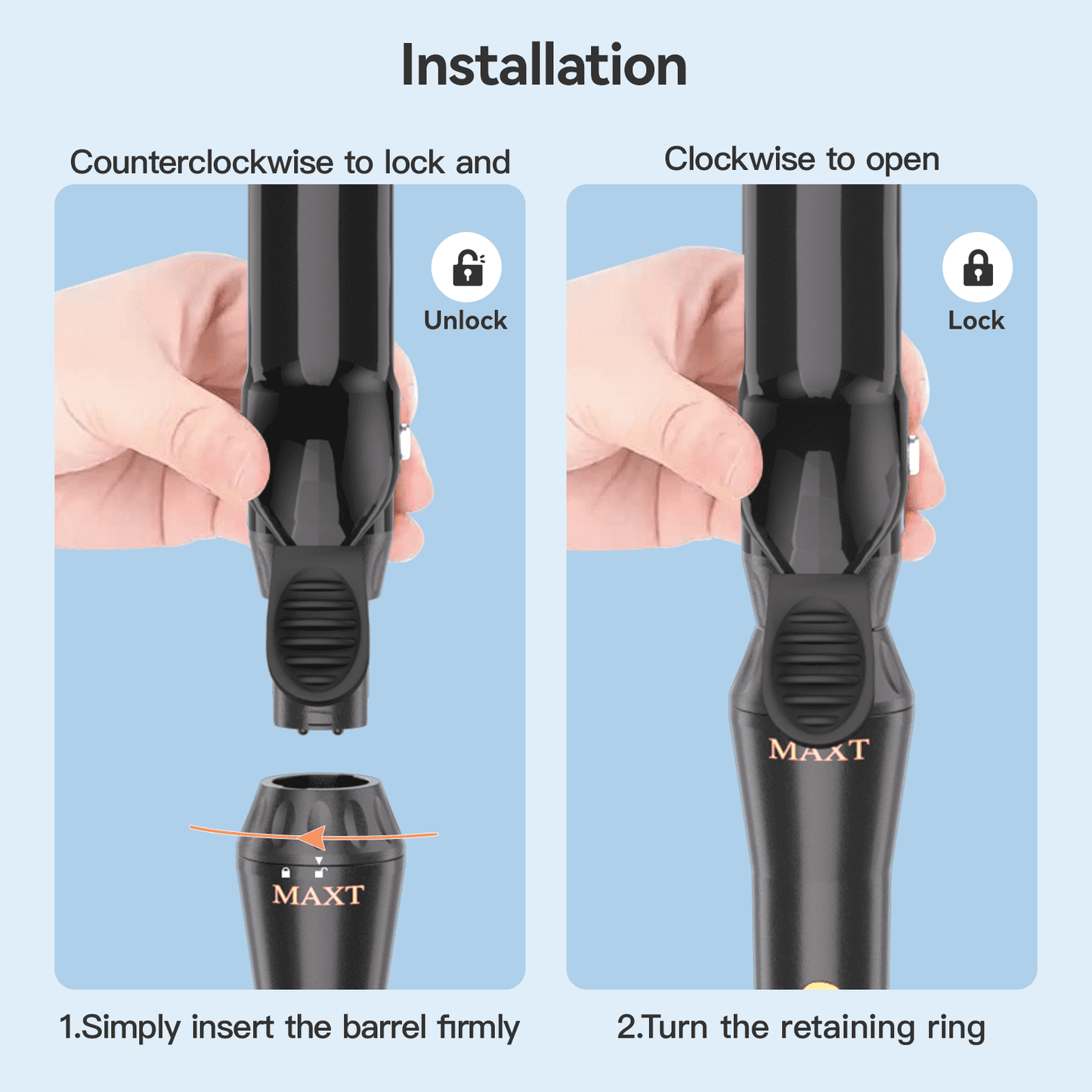 1-Inch Double Ceramic Curling Iron – Classic Curls for All Hair Lengths