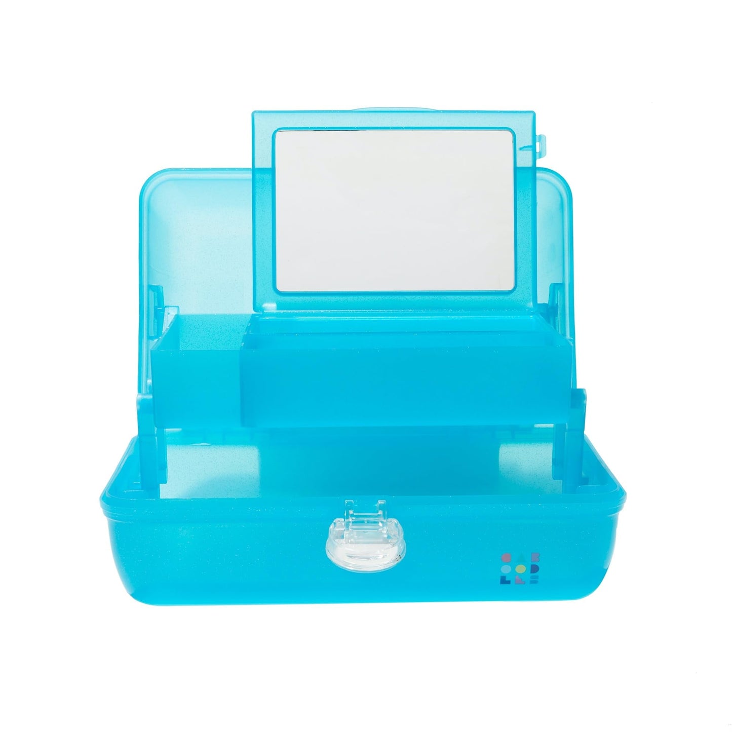 Caboodles Makeup Case | Blue Jelly Sparkle Travel Organizer with Mirror