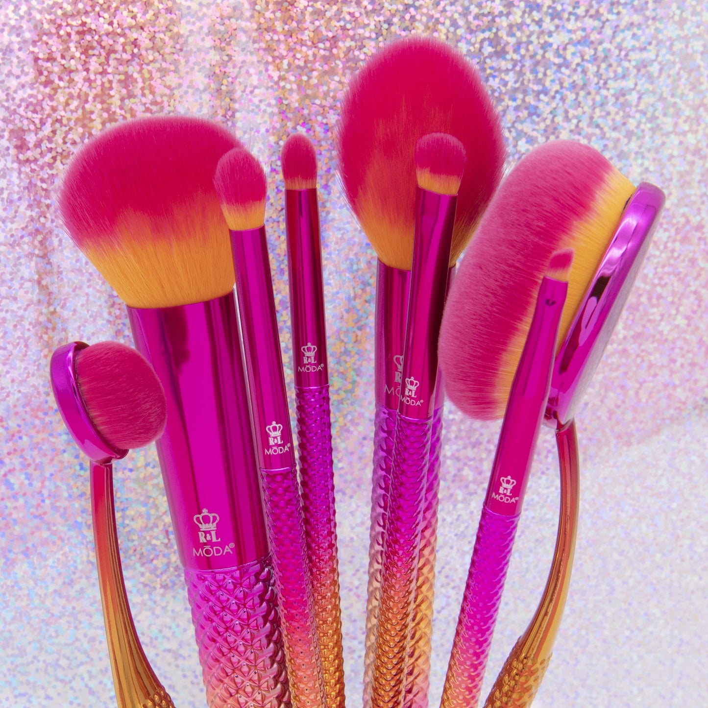 Sunset Prismatic 8Pc Makeup Brush Kit | Full Face | Moda Brush