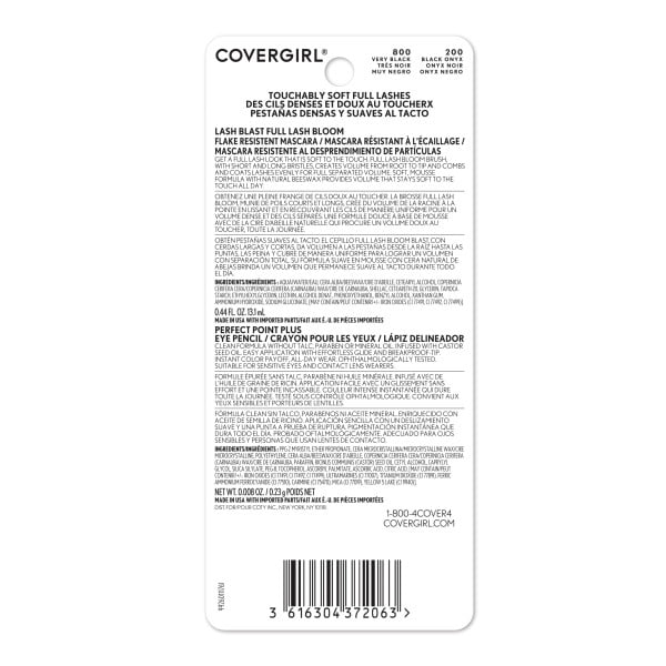 COVERGIRL Lash Blast Full Bloom Mascara & Perfect Point Eyeliner | 800 Very Black