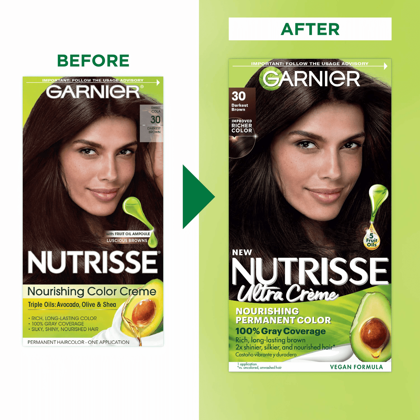 030 Darkest Brown Hair Color | Garnier Nutrisse Nourishing Creme for Adults