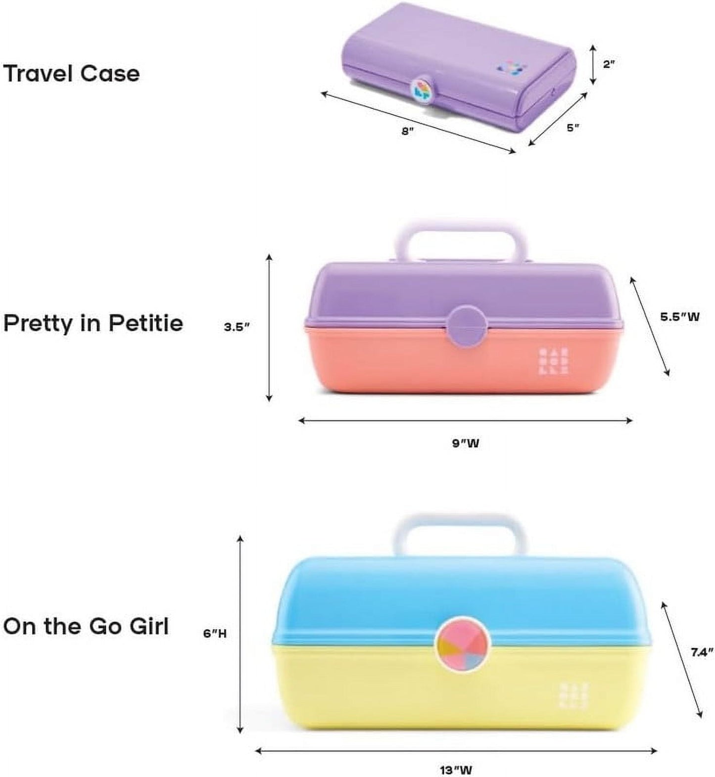 Large Caboodles Makeup Case | Travel Cosmetic Organizer for Girls - Lilac & Blue