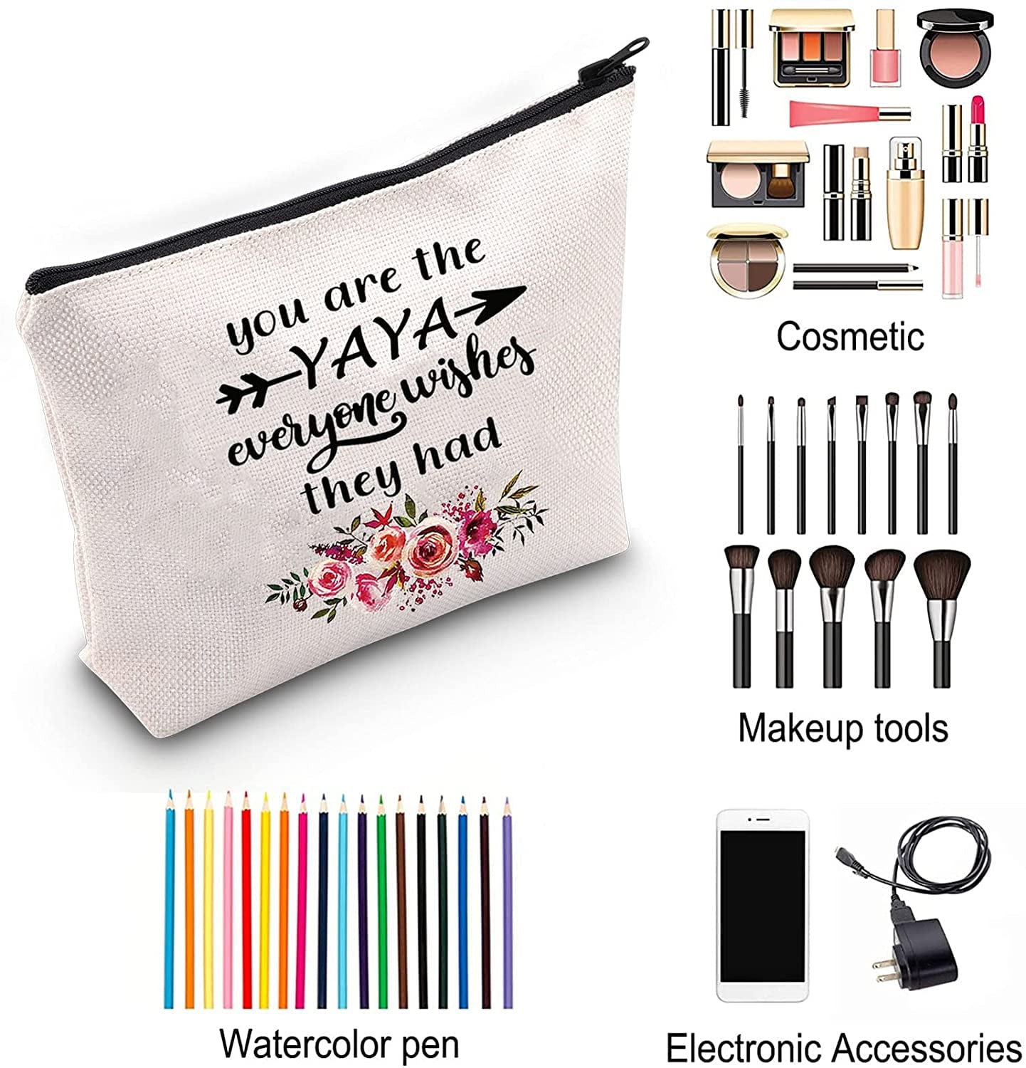 Yaya Makeup Bag | Best Gift for Grandma | Mother's Day Appreciation Gift