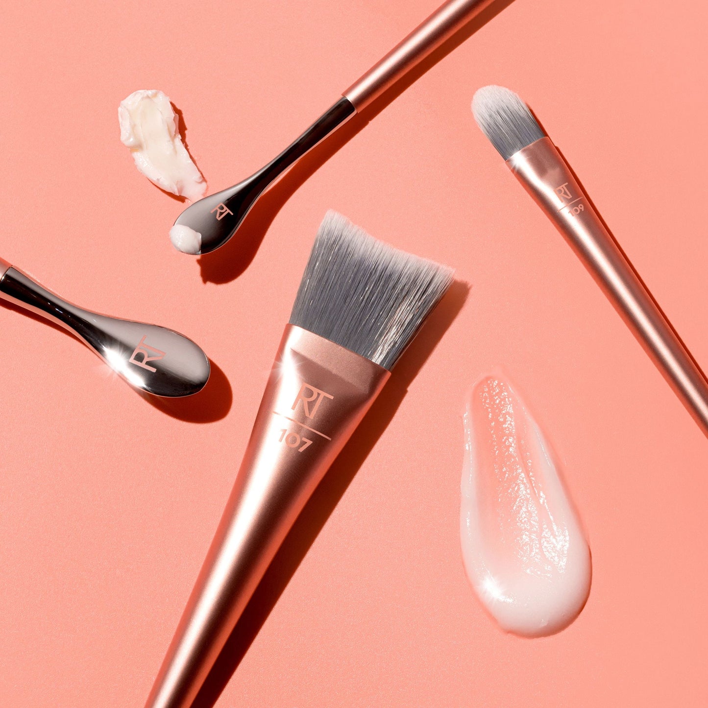 Real Techniques Skincare Brush Duo | Hygienic Stainless Steel Face & Eye Brushes