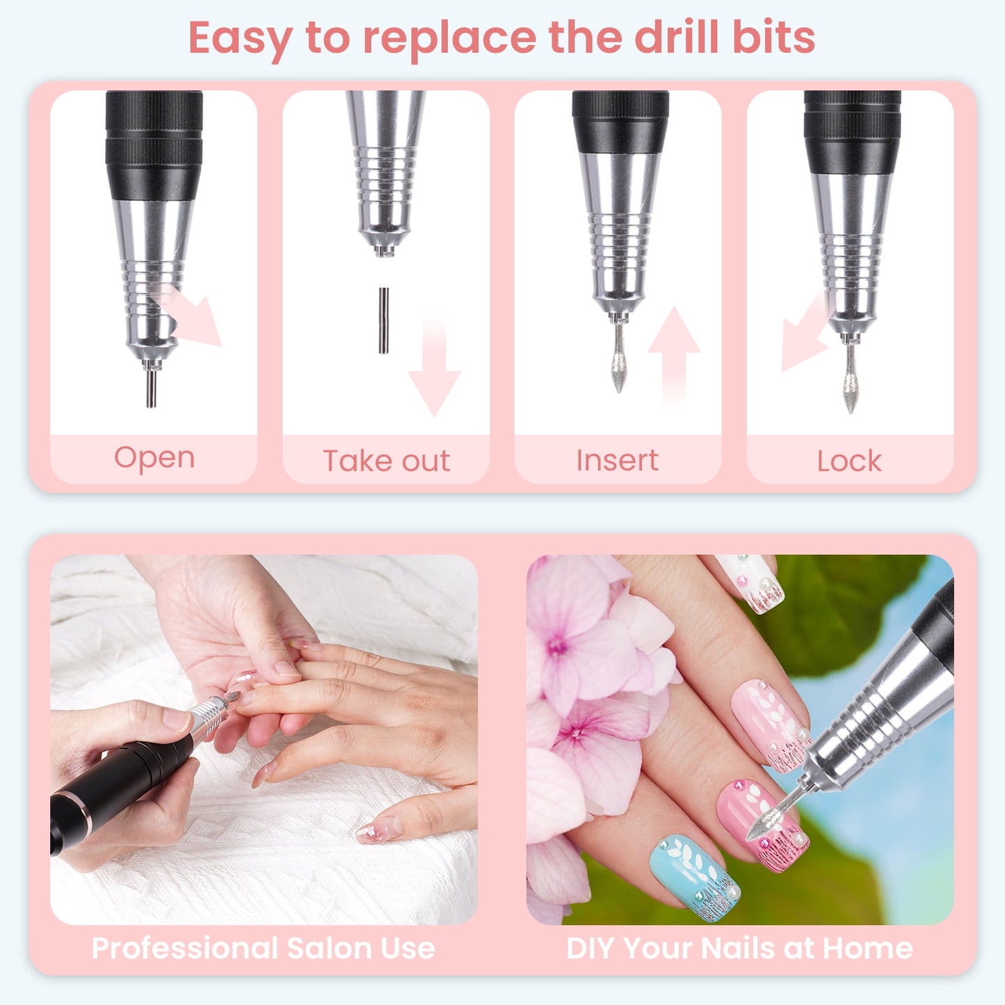 Portable Nail Drill | 35,000 RPM Professional Tool for Acrylic & Gel Nails