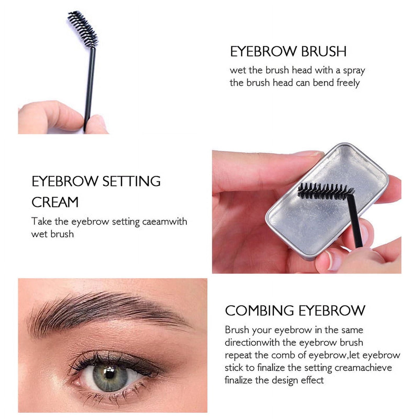 3D Eyebrow Soap Kit | Waterproof Brow Styling Gel & Brushes | Long-Lasting
