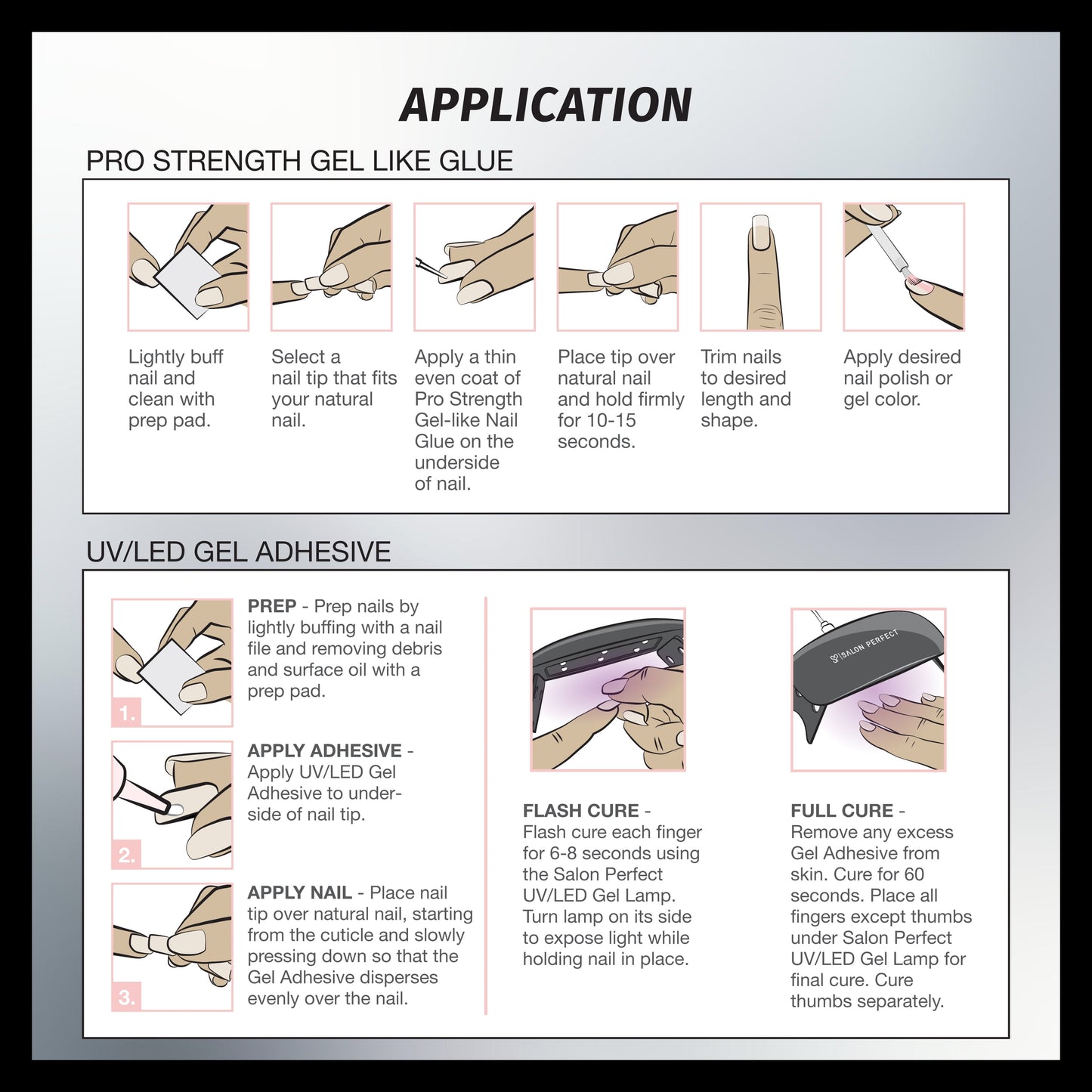 Salon Perfect 307 Gel X-Tension Clear Press-On Nails | Medium Almond Tips