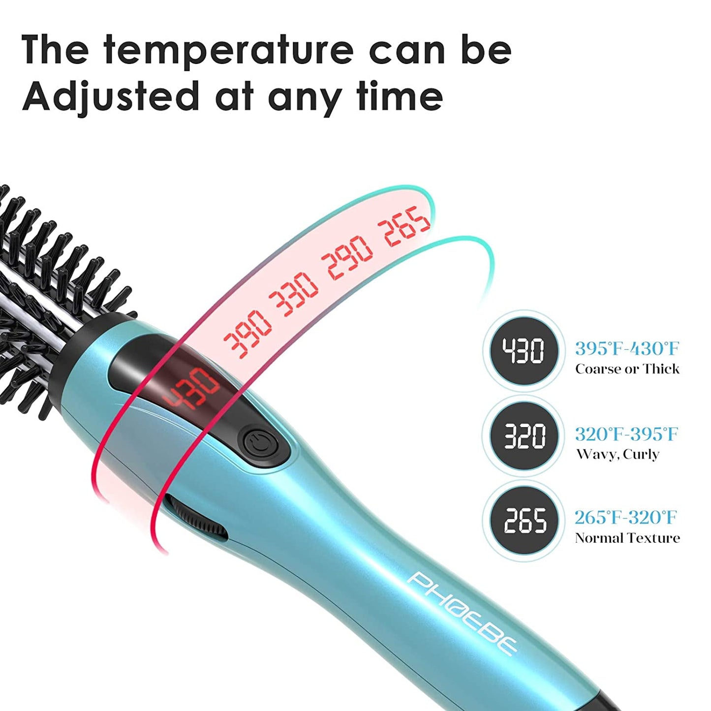 1-Inch Sea-Maid Curling Iron | Thermal Brush with LCD Display | Blue