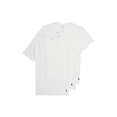 POLO RALPH LAUREN Men's 4d Flex Cooling Ventilation Cotton Modal V-Neck Undershirts