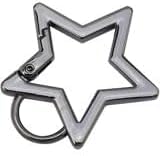 2Pcs Silver Star Shaped Stainless Steel Keychain Clip Carabiner Snap Hook Holder Star Carabiner Hook Clip Key Holder Carabiner Clip for Keys and Wallet with Key Chain Rings Accessories, Car Keychain