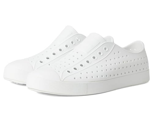 Unisex Lightweight Casual Sneakers - Native Shoes Jefferson Style - Shell White, 10 Women / 8 Men