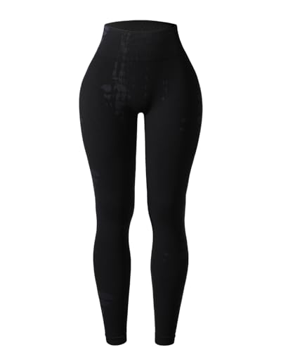 AUROLA Women's Seamless Compression Workout Leggings - Large Black