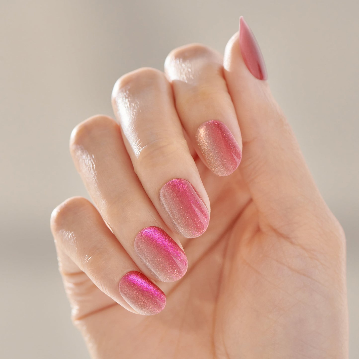 Pink Short Oval Press-On Nails | KISS imPRESS Color FX | 30 Count