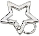 2Pcs Silver Star Shaped Stainless Steel Keychain Clip Carabiner Snap Hook Holder Star Carabiner Hook Clip Key Holder Carabiner Clip for Keys and Wallet with Key Chain Rings Accessories, Car Keychain