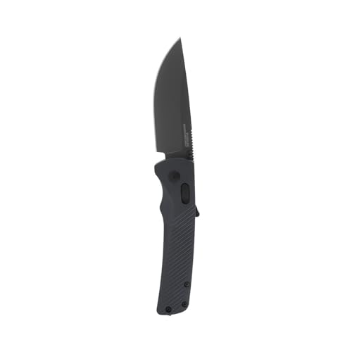 SOG Flash AT Daily Carry Ambidextrous Straight Pocket Folding Knives, Ergonomic Handle & Deep-Carry Clip, D2 Steel Blade