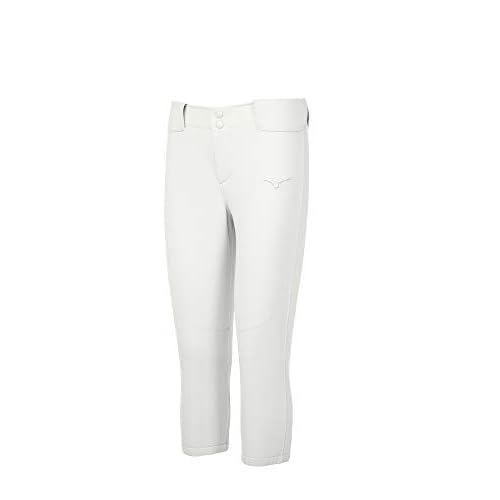Mizuno Women's Belted Stretch Fastpitch Softball Pant, White, Medium