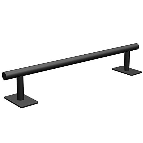 Professional Fingerboard Flat Rail Premium Solid Steel Construction Fingerboard Deck Fingerboard Ramp Great Add for Fingerboard Parks Black Powder Coated Finish Non-Slip Foam Feet (round)