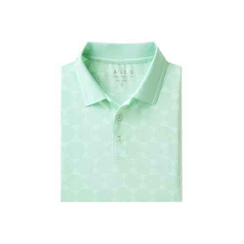 M MAELREG Mens Polo Shirts Short Sleeve Jacquard Performance Moisture Wicking Lightweight Casual Active Mens Golf Shirt