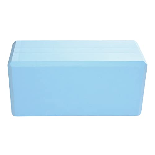 Blue Large Foam Yoga Block - Extra Large Support Beveled Edges for Taller or Less Flexible Yogis