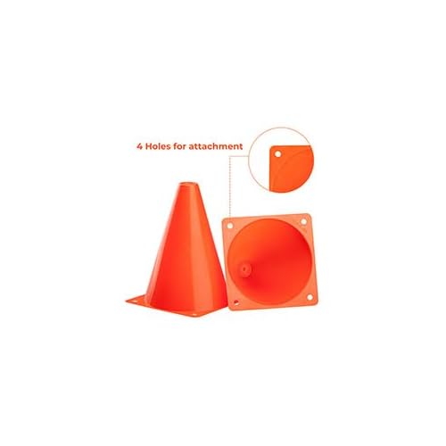 CARTMAN Plastic Training Cones (Set of 12/24 Pack 9" or 12/24 Pack 7" or 12/24 Pack Disc Cone) Agility Soccer Cones, Indoor Outdoor and Festive Events Field Marker Agility Cones