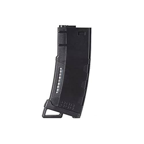 Lancer Tactical Airsoft M4 M16 Series Polymer 130 Round Transparent Window High Speed Mid-Cap Airsoft Magazine- Pack of 5