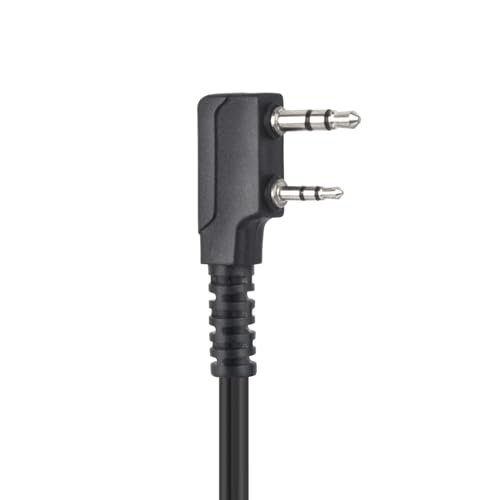 Two Way Radio Headset Ptt Mic Earpiece in Ear Earbud Piece for Baofeng uv5r uv 5r uv-5r for Kenwood for Retevis rt21 rt22 2 Pin Walkie Talkie(Wired,Black)