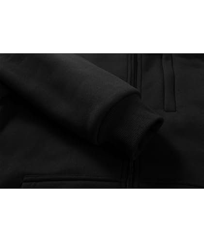 X-Large Heavyweight Fleece Hoodie for Men - Thick Sherpa Lined Full Zip Sweatshirt