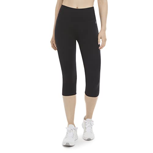 Women's High Waist Cotton Stretch Crop Leggings - Deep Black, Large