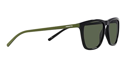 Arnette Men's AN4301 Fry Cat Eye Sunglasses, Black/Polarized Dark Green, 55 mm
