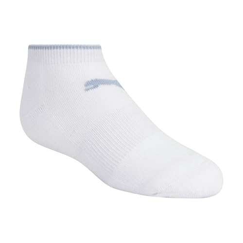 Kids' Low Cut Socks 8-Pack with Cushion & Arch Support - White/Pastel Multicolor, Size 9-11