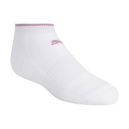 Kids' Low Cut Socks 8-Pack with Cushion & Arch Support - White/Pastel Multicolor, Size 9-11