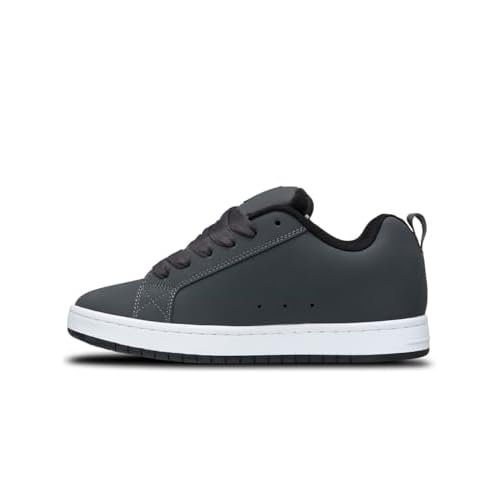 DC Men's Court Graffik Skate Sneaker Shoe, Grey/Black/Green, 8