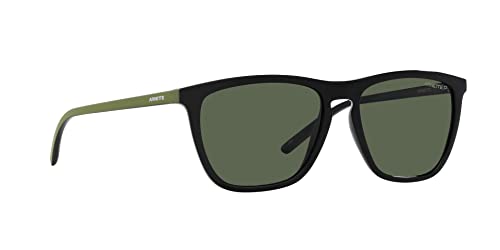 Arnette Men's AN4301 Fry Cat Eye Sunglasses, Black/Polarized Dark Green, 55 mm
