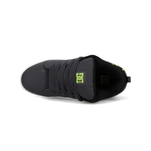 DC Men's Court Graffik Skate Sneaker Shoe, Grey/Black/Green, 9.5