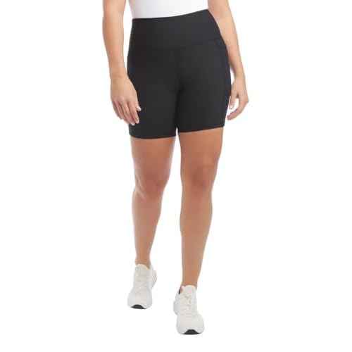Danskin Women's High Rise Bike Shorts - Workout Shorts - Volleyball Shorts - Yoga and Dance, 2-Pack