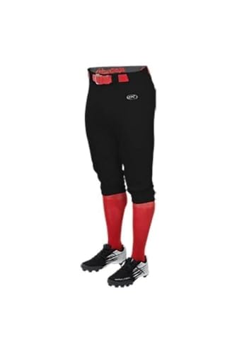 Youth Baseball Pants Large Black Knicker Style with Elastic Hem - Multiple Colors