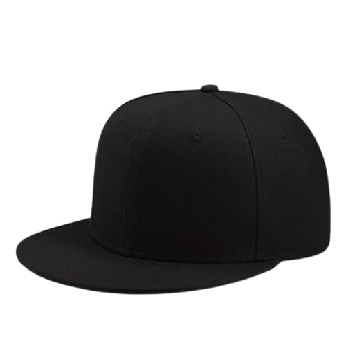 Boolavard Classic Snapback Hat Cap Hip Hop Style Flat Bill Blank Solid Color Adjustable Size