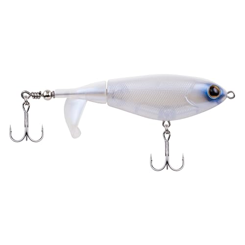 Berkley Choppo Topwater Fishing Lure - Ghost White, 90mm - Cupped Propeller Tail, Sharp Fusion19TM Hooks