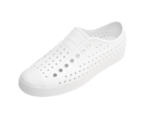Unisex Lightweight Casual Sneakers - Native Shoes Jefferson Style - Shell White, 10 Women / 8 Men