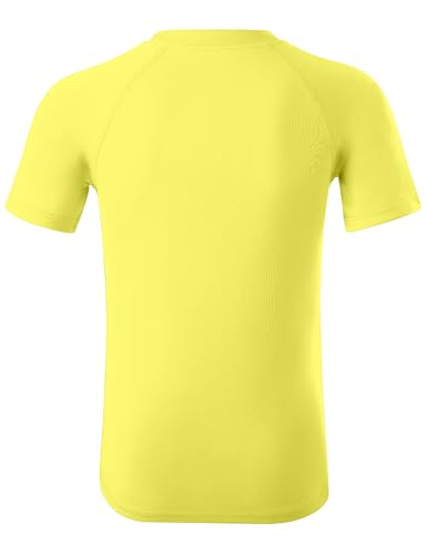 Boys UPF 50+ Short Sleeve Rash Guard Swim Shirt - Small Yellow