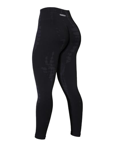 AUROLA Women's Seamless Compression Workout Leggings - Large Black