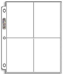Ultra Pro Platinum Series 4-Pocket Coupon Storage Page (Package of 20 Pages for larger coupons & postcards)