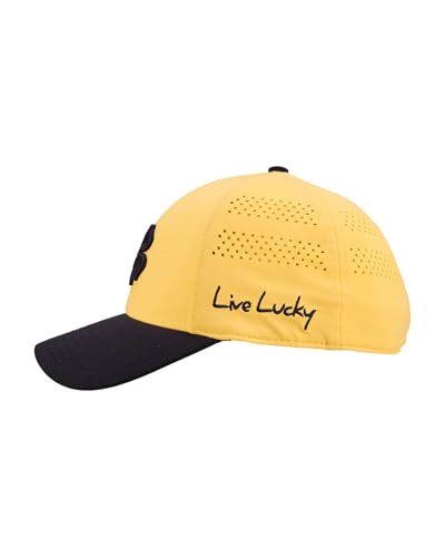 Black Clover Lucky Heather Laser Unisex Baseball Cap Large X-Large Heather Yellow Hat Black 3D Logo