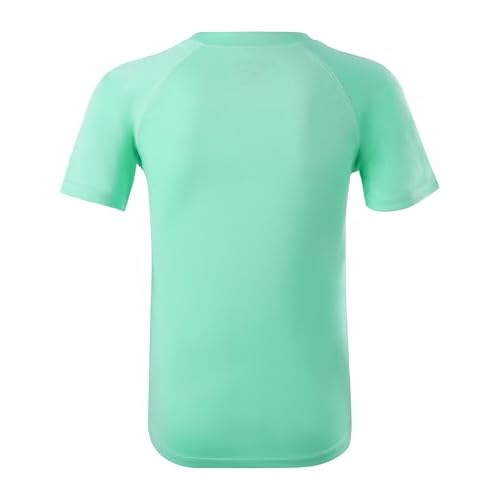 Roadbox Boys Rash Guard Swim Shirt, UPF 50+ Sun Protection Short Sleeve, Quick Dry Rashguard Water Shirt for Kids